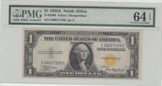 $1 - 1935a - Fr.  2306 - North Africa Certificate By Pmg Choice Uncirculated 64 Epq photo