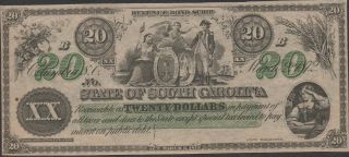 Usa / State Of South Carolina,  $20,  Nd.  2.  3.  1872,  S 3325r photo