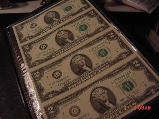 Series 2003a $2.  00 Bill Uncut Sheet In Leather Holder From World Reserve photo