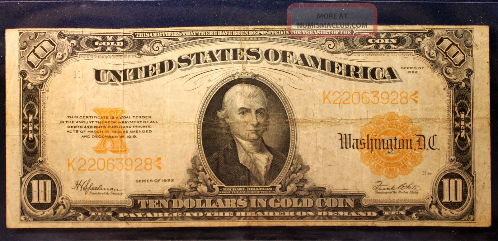Fr.  1173 $10 1922 Gold Certificate Fine Large Size Notes photo