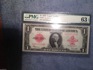 $1 - 1923,  Fr 40 Legal Tender Large Red Seal Note Graded Ms 63 Epq photo