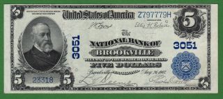{brookville} $5 02pb The National Bank Of Brookville Pa Ch 3051 photo