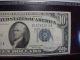 1934b $10 Silver Certificate Fr - 1703 Cga About Uncirculated 50 Opq Small Size Notes photo 2