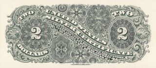 B106,  $2.  00 Silver Certificate Reverse,  Series 1886,  Bep Souvenir Card photo
