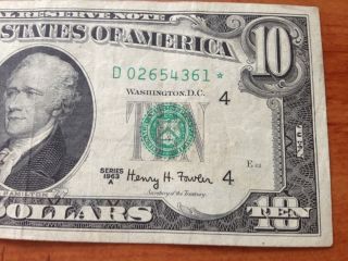 1963 - A $10 - Star - Frn Federal Reserve Note Cleveland Ohio photo