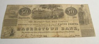 1842 Franklin Railroad Co,  Hagarstown,  Maryland Currency photo