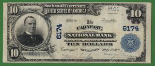 {carnegie} $10 02pb The Carnegie National Bank Pa Ch 6174 photo