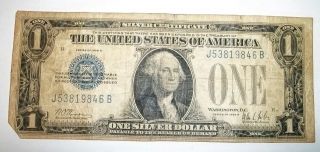 Series 1928 $1 Us Note Silver Seal Funnyback Serial Number J53819846b photo