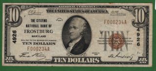 {frostburg} $10 The Citizens Nb Of Frostburg Md Ch 4926 photo