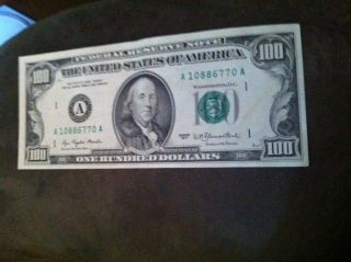 $100 1977 Series Hundred Dollar Bill Washington Dc Federal Reserve Note photo