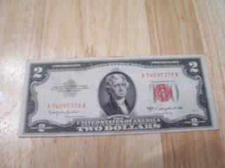 1953c 2 Dollar Bill Red Seal photo