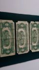 3 Worn1928 - G $2 Dollar Bills Red Seal E - A Block Old Note - Usn Small Size Notes photo 1
