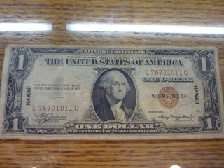 1935 A $1 Dollar Wwii Hawaii Silver Certificate Paper Money Currency A4373 2594 photo