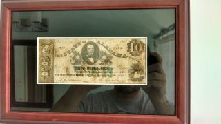 State Of Alabama $10 Note - 1864 - Framed photo