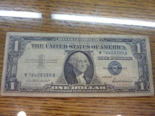 Series 1957 F One Dollar Silver Certificate A583 318 Blue photo