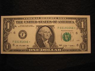Federal Reserve Star Note $1 2009 Series Atlanta Uncirculated (646) photo