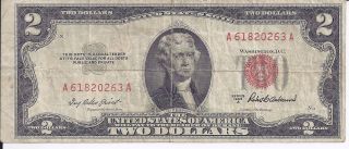 $2 Two Dollar United States Note 1953 - A Red Seal Preist - Anderson photo