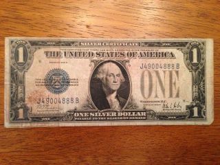 1928 B $1 Us Silver Certificate Circulated Blue Seal Great Buy Look photo