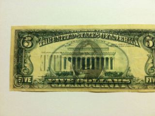 1977 $5 Dollar Bill Ghostly Offset Error Federal Res Note Currency Paper Money photo