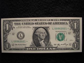 Federal Reserve Star Note $1 2006 Series Sanfrancisco Uncirculated (021) photo
