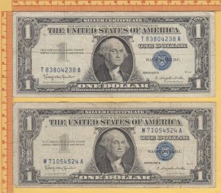 Two 1957 One Dollar Silver Certificate photo