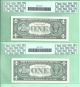 2 Consec 67 Sup - Gem 1957 - B Silver Certificate $1.  Fr - 1621 S - A Block 7447 - 7448 Small Size Notes photo 1