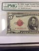 1928 $5 Legal Tender Note Fr 1525 Star A Block Pmg Vf25 Small Size Notes photo 2