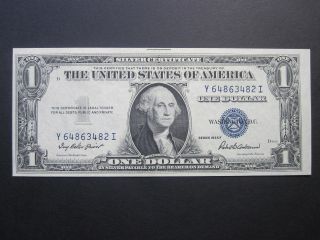 1935f $1 Silver Certificate Y - I Block Crisp Old Paper Money Blue Seal Bill photo