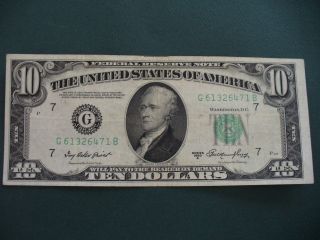 1950 A - 10 Dollar - Chicago - Federal Reserve Note photo