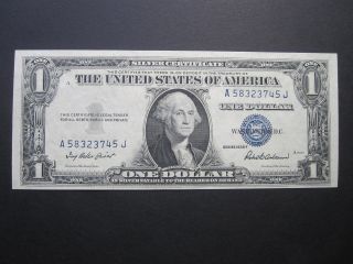 $1 1935f One Dollar Crisp Silver Certificate A - J Paper Money Blue Seal Bill photo