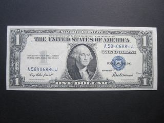 1935f $1 A - J Block $1 Silver Certificate Crisp Old Paper Money Blue Seal Bil photo