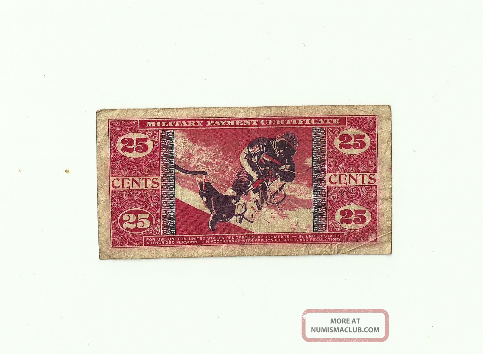 Military Payment Certificate 25 Cents Series 681 1969 Series