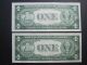 $1 1935f One Dollar Crisp Silver Certificate Old Paper Money Consecutive Small Size Notes photo 2