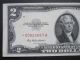 Star 1953 $2 Red Seal Star Note Low 00 Us Deuce Crisp Bill Old Us Paper Money Small Size Notes photo 2