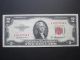 $2 Legal Tender 1953a $2 Red Seal Us Deuce Collectible Us Currency Paper Money Small Size Notes photo 3