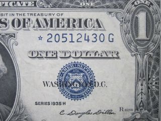 1935h $1 Star Note G Silver Certificate Old Vintage Us Currency photo