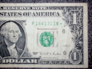 1995 Star Note Error $1 Dollar Bill Us Federal Reserve Currency Bank Note 5 photo