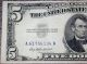 1953 Error $5 Silver Certificate 3rd Print Shift Blue Seal Us Five Dollar Lt 11 Paper Money: US photo 1