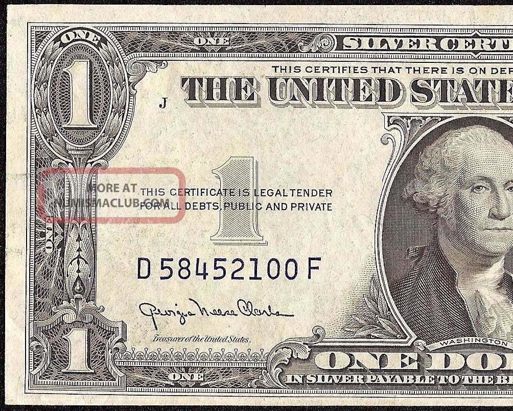 1935 D $1 Dollar Bill Silver Certificate Blue Seal Paper Money Crisp Au