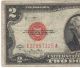 1928g Red Seal $2.  00 Jefferson Note,  Two Dollar Bill E02657325a Old Paper Money Small Size Notes photo 1