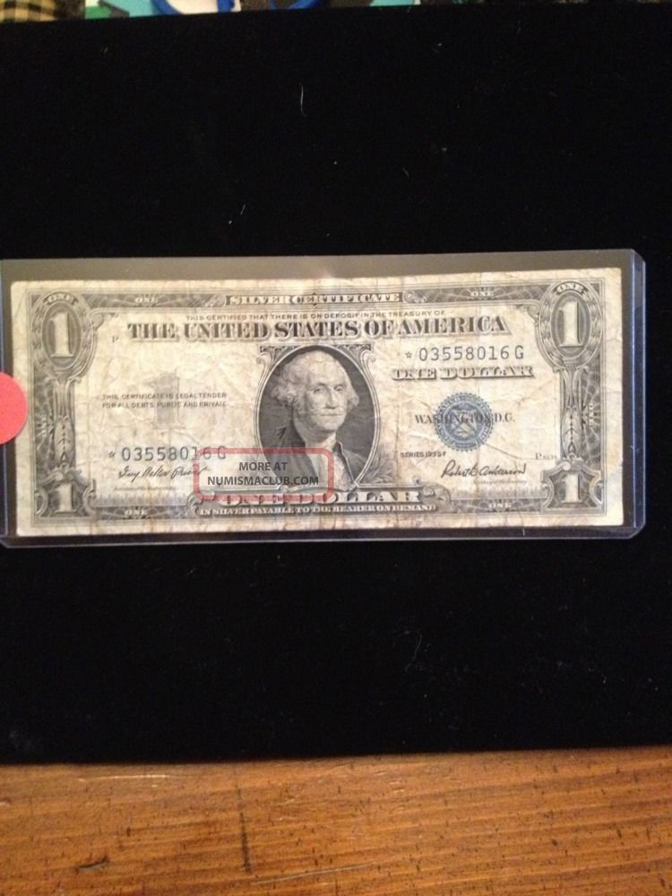 Silver Certificate 1935 F Star Note In Protective Sleeve