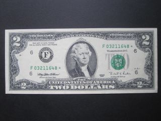 Uncirculated Star 1995 $2 Star Note Bill Old Paper Collectible Money Hot Cash photo
