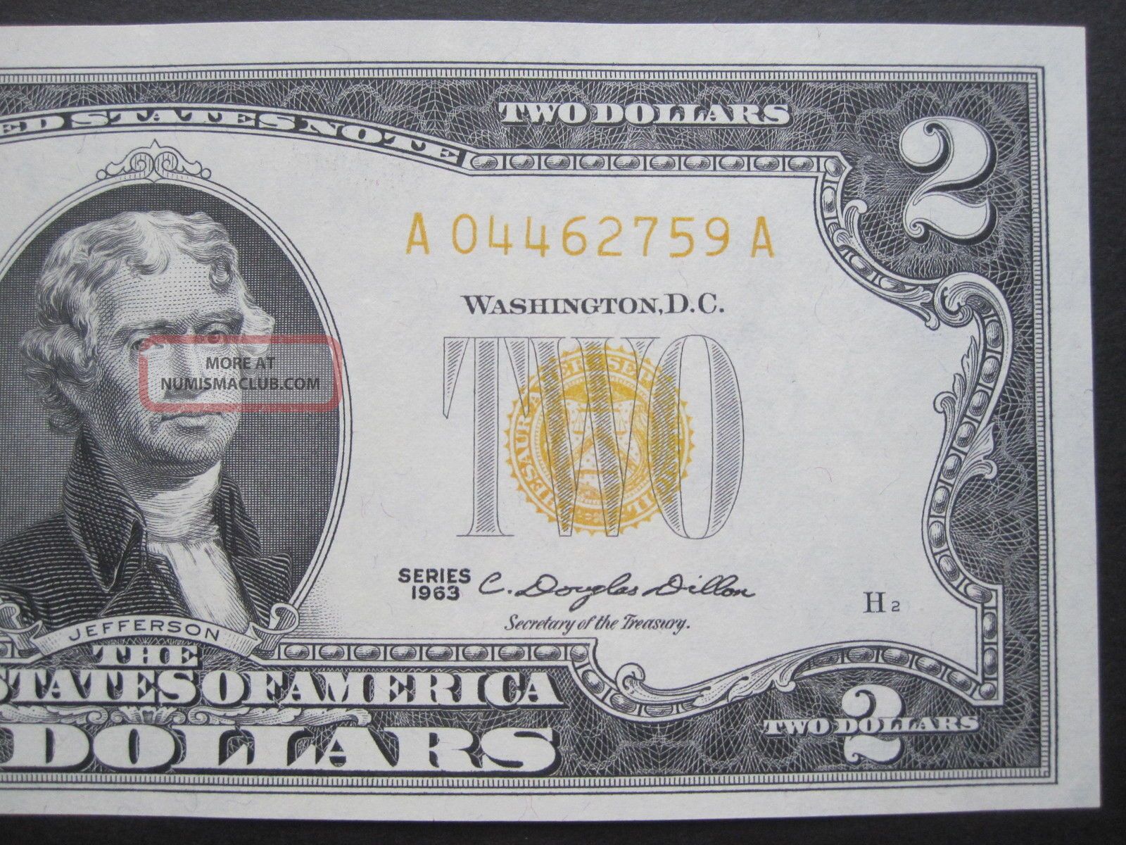 1963 2 Red Seal Uncirculated Us Note 2 00 Bill Yellow Seal Us 2 1963-5-dollar-worth