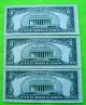 3 1953 A Consecutive Five Dollar Silver Certificates Small Size Notes photo 1