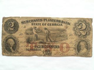 1856 $2 Merchants & Planters Bank Of Georgia photo