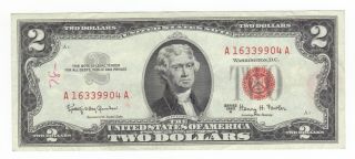 Crisp Red Seal 1963a Two Dollar Us Note A16339904a,  Old Paper Money photo