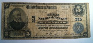 1902 $20 Large Size First National Bank St.  Clairsville Ch 315 photo