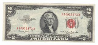 Very Crisp Red Seal 1953b Two Dollar Us Note A70918372a,  Old Paper Money photo
