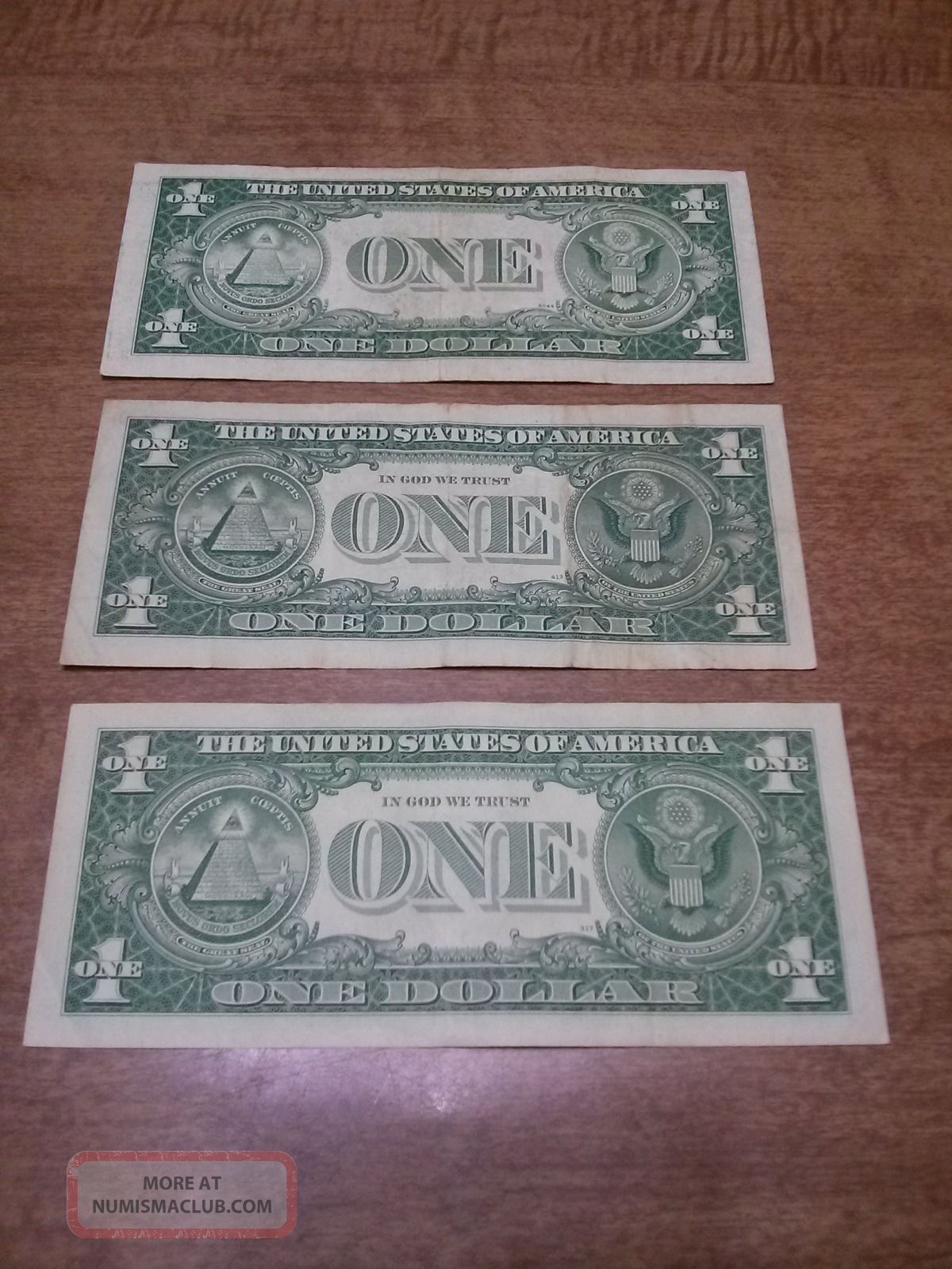 Silver Certificate Blue Seal One Dollar Bill 1957 (2) And 1935 (1)