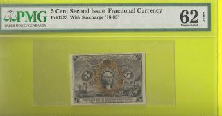Fractional Currency; 5 Cent Second Issue Fractional Currency Us Dollar Money photo